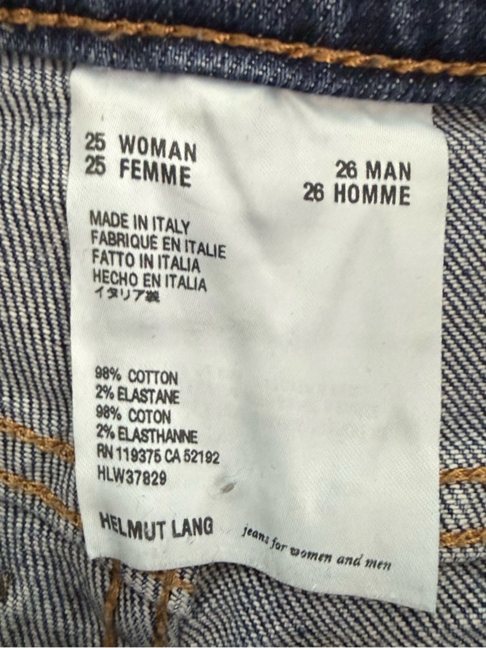 Helmut Lang Indigo Femme Hi Bootcut Jeans Dark Wash Size 25 - Picture 7 of 9